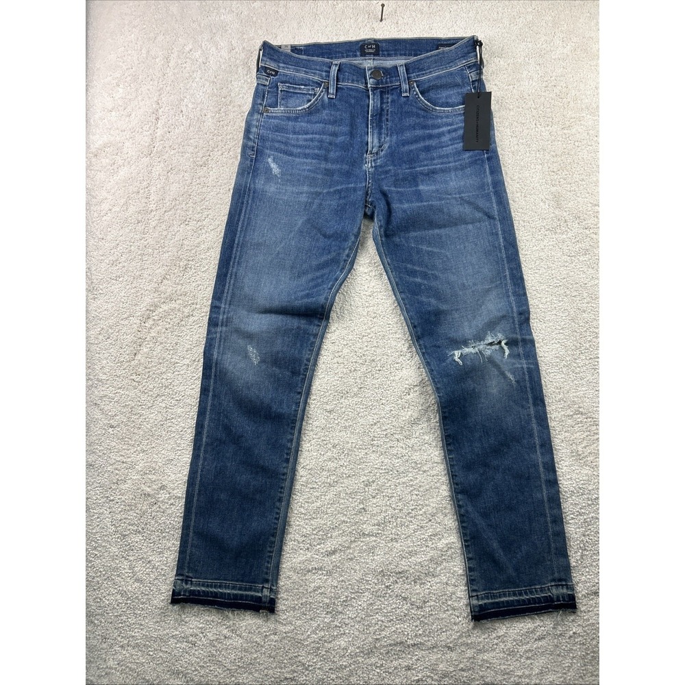 Citizens of Humanity Size 25 Agnes Crop Mid Rise Slim Straight Distressed
